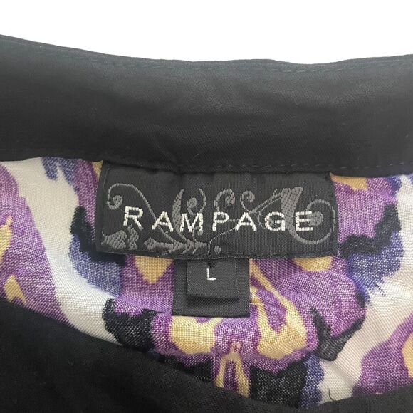 Rampage Y2K Retro Boho Abstract Top Large Snatched Waist Keyhole Indie - Picture 3 of 8